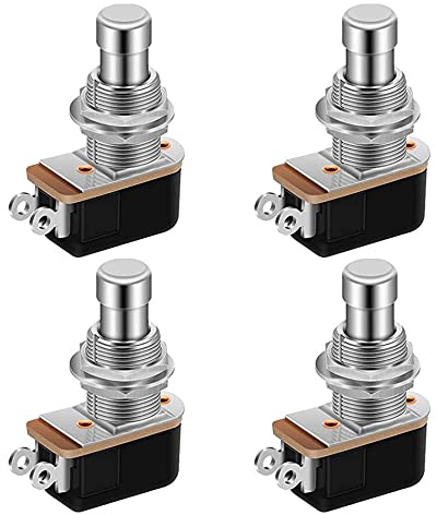 GUUZI 4 Stück SPST 2-Pin Momentary Soft Touch Druckknopf E-Gitarre Pedal Fußschalter AUS (EIN)