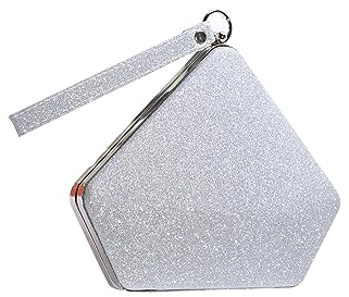 CORIOS Pailletten Clutch Tasche Damen Glitzer Abendtasche Hochzeit Brautbörse Handtasche Glänzend Umhängetasche Elegante Klein Tasche Funkelnd Schultertasche Silber