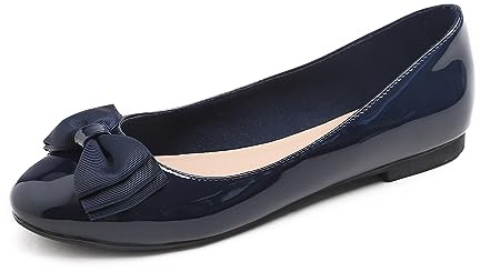 Feversole Women's Round Toe Cute Bow Trim Ballet Flats