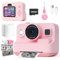 Nevanah Instant Print Camera for 3-12 Girls Boys 1080P HD Kids Digital Camera with 32 G SD Card 2.4 inch IPS Screen Christmas Birthday Gifts Age 6 7 8 9 Girls Gifts 3 Paper Roll-Pink