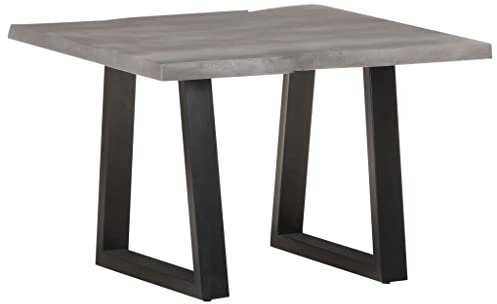 MNISDFL Mesa auxiliar para sofá, mesa auxiliar, decoración para salón, mesa de centro con bordes de árbol, 60 x 60 x 40 cm, madera maciza de acacia, adecuada para salón, dormitorio, oficina