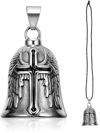 Motorradglocke Guardian Bell Motorrad Glöckchen,Edelstahl Motorrad Glocke Glücksbringer,Guardian Bell Zubehör Oder Schlüsselanhänger, Für Segne Den Frieden, Glücksbringer