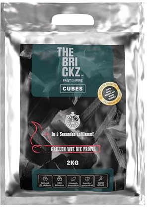 THEBRICKZ | Cubes | 2 kg für die Grillzubereitung | in 3 Sek. entflammt | Rauch- und Geruchsfrei (3)