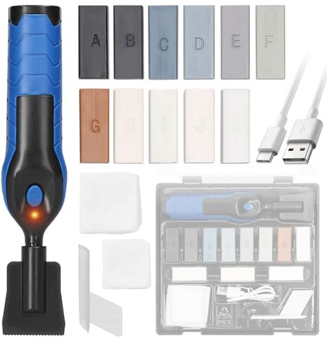 Jemora PVC-Boden-DIY-Reparaturwerkzeug-Set, multifunktionales Möbel-Reparatur-Werkzeug-Set, Kratznagel-Loch-Rissfüller-Werkzeug-Set, Haushalts-Handschmelzwachs-Werkzeug-Set