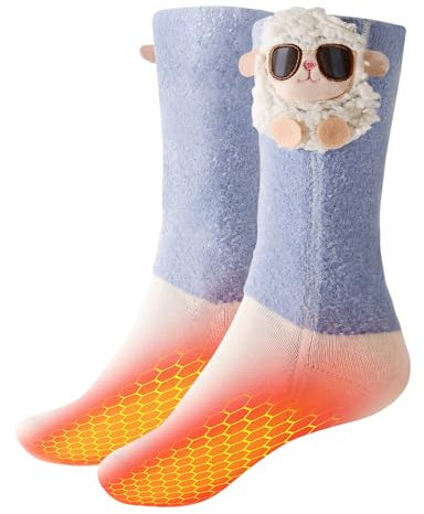 Kids Heated Socks - Boys and Girls Cute Electric Heating Socks, Upgraded 4000mAh Battery Pack & Heating Element (Not Ski Socks)