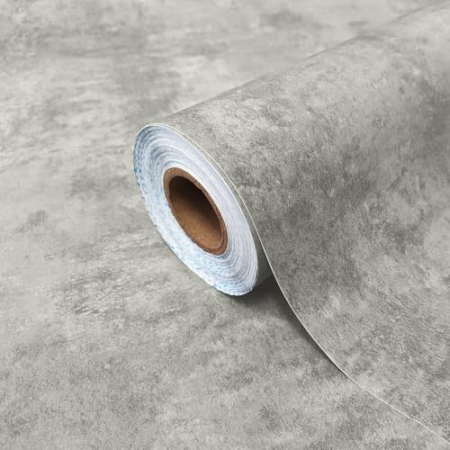 Extra Starke Laminierte Selbstklebende Holzfolie BETON CONCRETE - Klebefolie Möbelfolie Dekofolie - Türfolie Küchenfolie Schrankfolie Tischfolie | 90 cm × 210 cm