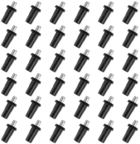 QUARKZMAN 7.5mm Armadio Porta Riparazione Perni 36pz Plastica Ammortizzatore Sostituzione Perni Molla Ferro Asse Caricato Perni Mobili Porta Pannello Connettore per Persiana Cucina Nero
