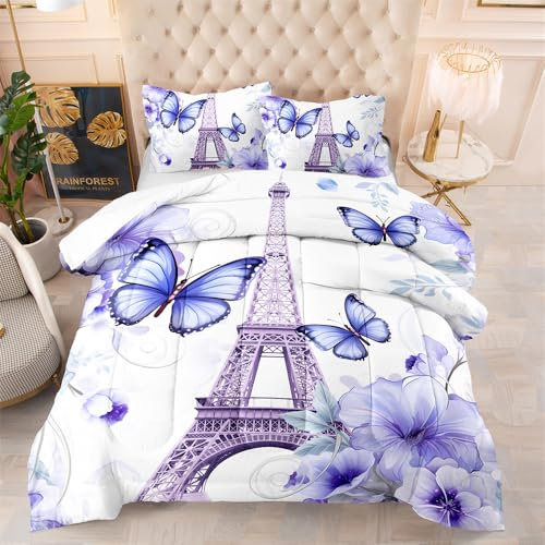 Bettdecke 200X200 Schmetterlingsturm Bettdecken 200Gsm,Dünne Und Leichte Duvet,4 Jahreszeiten Bettdecken,Weiche Mikrofaser Bettdecke Mit 2 Kissenbezüge,Warm Steppbettdecke Für Allergiker