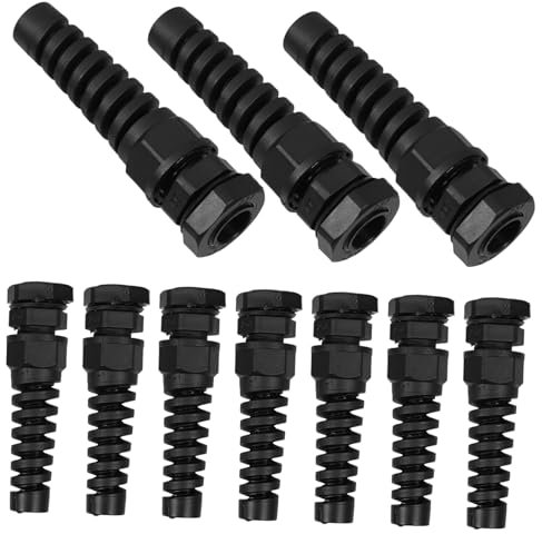 SOLUSTRE 10pcs Bend Cable Connectors Nylon Cable Glands for Outdoor Industrial Applications Cord Strain Relief