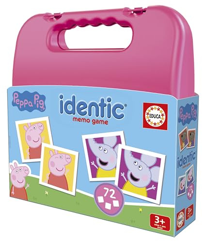 Educa - Identic Peppa Pig. Lern-Memory-Spiel für Babys. Finden Sie die Paare und trainieren Sie grundlegende Fähigkeiten wie Sehschärfe, Aufmerksamkeit und Gedächtnis. Ab 3 Jahre alt (20220)