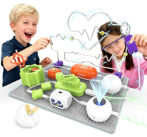 SMILESSKIDDO Science Kits for Kids | STEM Toys Electronics Exploration Kit | Over 300 Experiments, 16 Circuit Parts, Hands-On STEM Learning, Educational Toy, Gift for Kids Ages 3-12