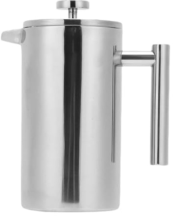 SHUAIGUO de Prensa Francesa Aislada de Doble Pared, Preparación Suave para el Hogar y la Oficina, Acero Inoxidable 350 Ml (Plata)