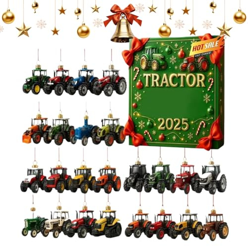 Countdown-Kalender für landwirtschaftliche Traktoren: 24 Fächer mit Mini