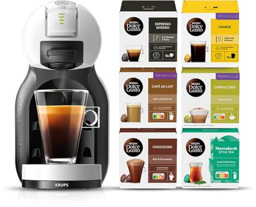 KRUPS NESCAFÉ DOLCE GUSTO Macchina da Caffè Mini Me KP123B10 automatica a capsule, Play&Select, bevande calde e fredde, 15 bar, serbatoio 0,8 litri, Auto Stop, + 96 Capsule BUNDLE BF 2025 MINI ME