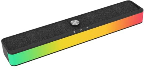 Frfik Altoparlanti RGB per PC | Soundbar intelligente con RGB per PC | Altoparlante portatile per TV, per casa, ufficio, feste, Natale, auto, telefono, musica,