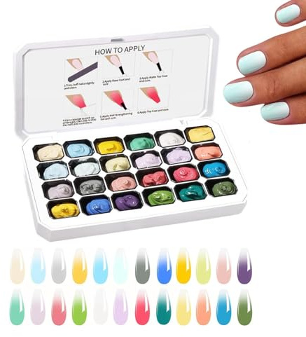Paleta De Gel De Colores Para Decoración De Uñas – Juego De Esponjas Mezcladoras Degradadas De 24 Ranuras, De Mezcla De Manicura DIY, Kit De Gel De Pintura Profesional | Solución Creativa De P