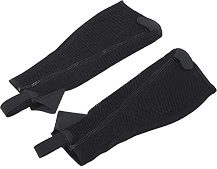 Generic Half Chap för Barn Flexibelt Svart Konstläder Ridskydd 2st Set (CM)