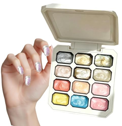 Gel À Peindre 12 Couleurs Palette D'Art De Manucure Soie Satinée Sans