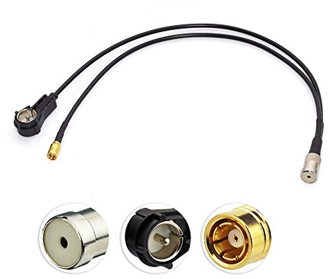 Eightwood Antenneadapter Radio Splitter Kabel Kupplung ISO Stecker auf ISO Buchse SMB Kabel RG174 12inch 30cm für AM/FM DAB Autoradio MEHRWEG