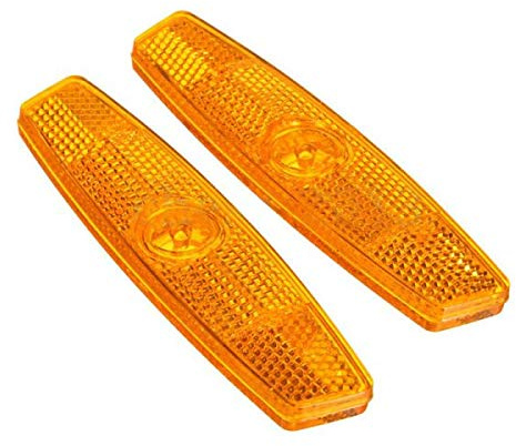 StickersLab - Set RIFLETTORE CATADIOTTRI OMOLOGATI per Raggi Bicicletta Bike (Arancio)