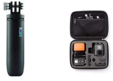 Mini-rallonge avec trépied GoPro Shorty - Noir (Accessoire Officiel GoPro) & Amazon Basics Étui de transport pour GoPro Taille S