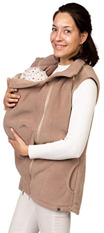 Viva la Mama - 3in1 Trageweste aus Fleece Zusatzweste für Tragejacken - RERIK - beige - M