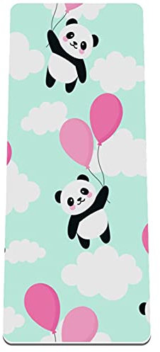 Rutschfeste Yogamatte mit Trageriemen für alle Arten von Übungen, Yoga und Pilates (182,9 x 81,3 x 8 mm dick) Panda Flying