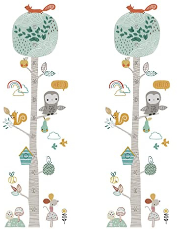 Garneck Pegatinas Animales Height Ruler Baby Height Chart Ruler Forest Animal Altura Ruler Nursery Animal Wall Decals Peel and Stick Exmovible Wall Pegatinas Pegatinas Fox