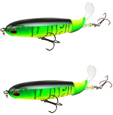 2 stücke Qualität Whopper Plopper 110mm/13g Top Wasser Popper Angelköder Harte Köder Wobbler Rotierenden Weichen Schwanz Angelgerät