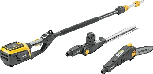 STIGA MT 500e Akku-Multitool: Heckenschere & Hochentaster, 46 cm Klinge, 25 cm Schiene, 75 cm Teleskopstiel, 112° drehbar, bis zu 50 Min. Akku 48V 2Ah nicht inkl.
