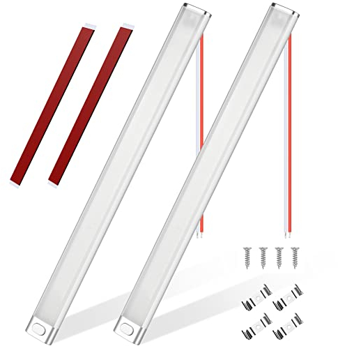 URAQT 12V LED Van Interior Lights Kits, 168 LEDs RV Ceiling Light, 2 Pack Strip Light Bar with ON/OFF Switch for Car, Caravan Campervan Motorhome Bus Boat Truck Bathroom Cabinet Interior Lighting