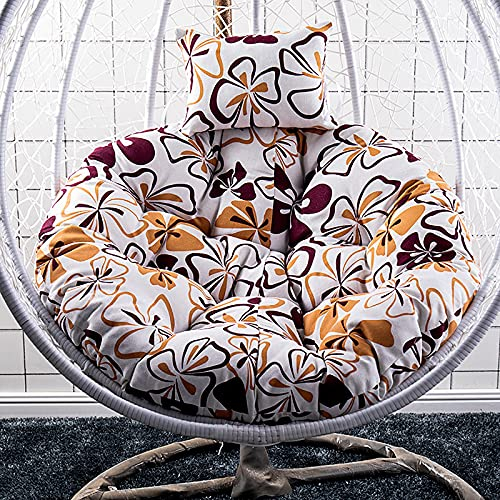 IMYOGI Hängekorb-Stuhl-Kissen Hängendes Schaukel-Stuhl-Kissen mit Kissen-Stuhl-Kissen-Weiden-Hänge-Ei-Stuhl-Nest-Hängematten-Kissen für Patio-Garten (Größe: 120 × 120 cm, Farbe: D)
