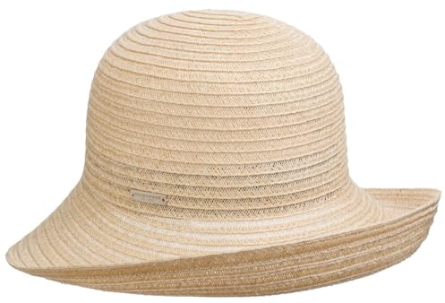 Seeberger Lisetta Hanfhut mit Aufschlag Strohhut Sommerhut Sonnenhut Damenhut Strandhut Gartenhut Damen - Made in Germany Sommer Frühling-Sommer - One Size Natur