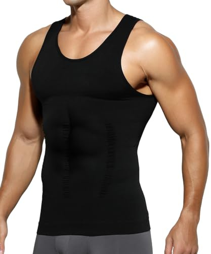 Casey Kevin Slimmande kroppsformare väst för män, Kompressionströja herr body shaper, kompressionsunderkläder shapewear undertröja herr tanktoppar