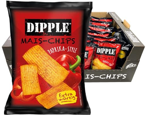 Dipple Mais-Chips Paprika (26x90g) - Knusprig & würzig