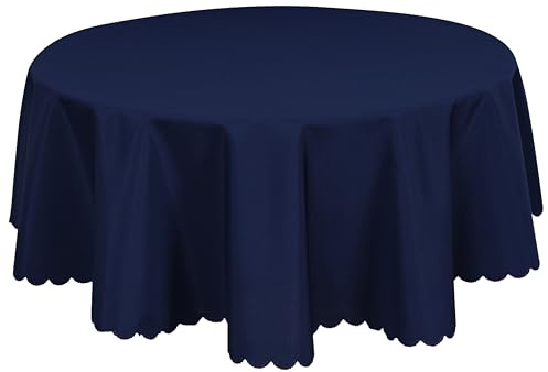 Home Direct Qualitäts Tischdecke Tischtuch Textil Rund 140 x 55 cm, Tischwäsche, Dunkelblau