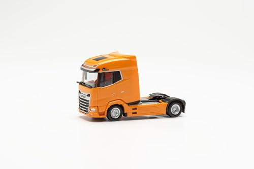 herpa LKW Modell DAF XG Zugmaschine, Miniatur im Maßstab 1:87, Sammlerstück, Made in Germany, Kunststoff, Orange
