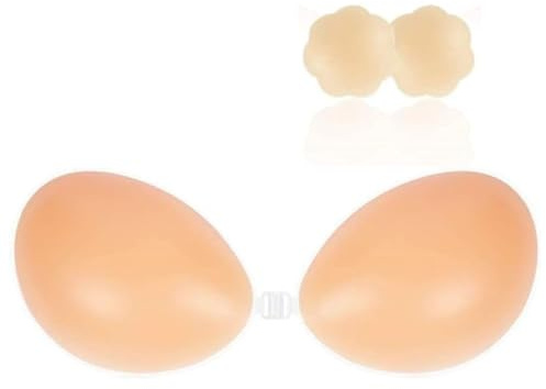 Nippelpads, Klebe Bh Rückenfrei, Push-Up Klebe Bh, Große Brust, Brustwarzen Abdeckungen, Unsichtbarer, Nipple Cover für Abendkleid Brautkleid Badeanzug und Rückenfreie,Sticky Bra mit 2Pcs Nippelpads-C