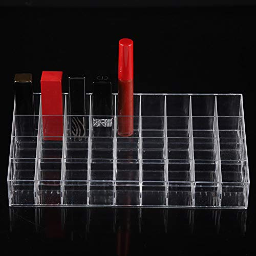JTLB Vitrine Transparente à 36 Grilles pour Rouge à Lèvres, Boîte de Rangement pour Cosmétiques et Organisateur de Brosses à Ongles pour un Accès et une Organisation Faciles du