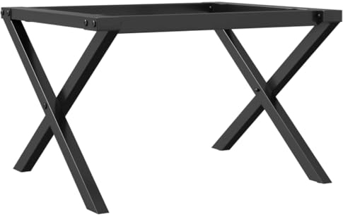 vidaXL Couchtisch Gestell, Tischgestell in X-Form, Tischbein für Couchtisch Beistelltisch, Tischkufen Tischfüße Tischunterstell, Stahl