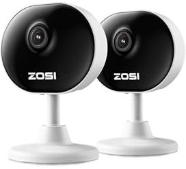 ZOSI 2MP 1080p Innen WLAN IP Kamera mit Plug-in-Strom, Lokale KI für Person/Bewegungen, 2,4GHz WiFi, 2 Stück C688