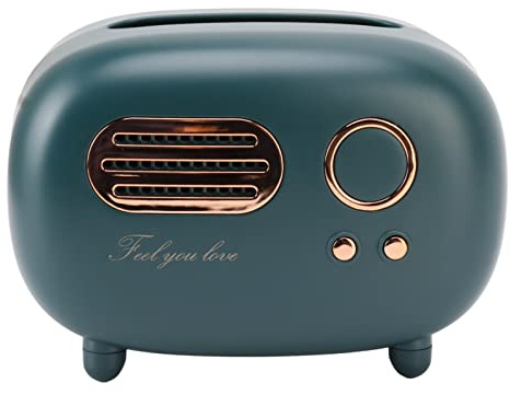 Caja de Pañuelos Vintage con Forma de Radio, Hermosa Decoración para Dormitorio, Mesa, Escritorio, Plástico (Green)