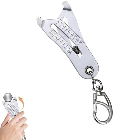 Nut Sizer, Thread Size Verification Tool, Portable Thread Size Checker Keychain, Screw Bolt Nut Identifier Gauge Size Gauge Bolt Size Finder, Quick Hand Measuring Tool, Inch&Metric(1)