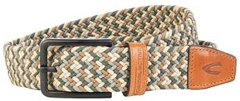 camel active Herren Gürtel mit Flechtmuster Beige-Grün, menswear-XL