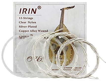 NIHENHAO Oud Strings Oud Saiten, transparentes Nylon, versilbert, Legierung, gewickelt, normale Spannung, Oud-Saiten-Set, Ersatz-Oud-Zubehör