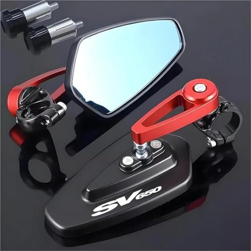 VQLDPX Seitenspiegel Motorrad-Lenkerendenspiegel Für Suzuki SV650 SV 650 SV650X SV650S SV 650 X S Rückspiegel Lenkerenden-Rückspiegel Motorrad Seitenspiegel Rückspiegel(Rot)
