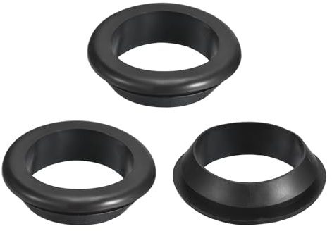 sourcing map 3 Pcs Rubber Grommets, 60mm ID 70mm Drill Hole Double Sided Hollow Firewall Hole Plugs Round Electrical Wiring Gasket, Black