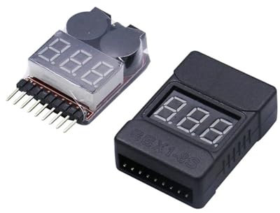 UYUUBNK Voltage Display Battery Low Alarm Buzzer XB100 1-8S Meter Tester Lipo Battery Monitor(1-8S)