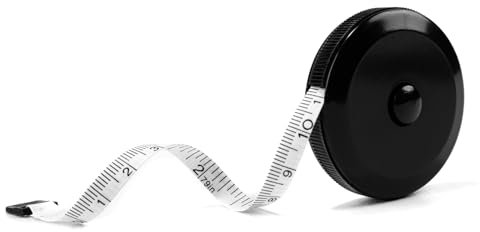 Maßbänder zum Nähen,Doppelseitiges Flexibles Körper Maßband zum Nähen, Basteln und für Gewichtsabnahme,200cm/79in einziehbares doppelseitiges Maßband Mit Zentimeter- und Zollangaben (Schwarz weiß)