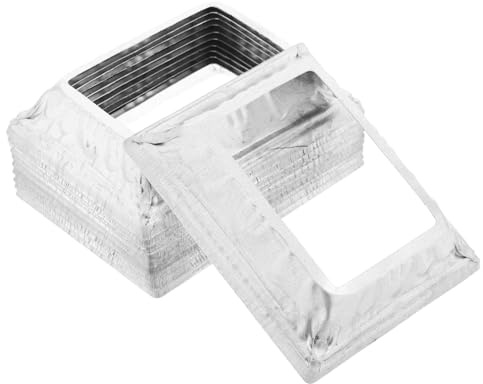 SHINEOFI 10 Pezzi Copri Base per Ringhiera in Ferro Zincato, Copertura Rettangolare Argento per Balcone e Scala, Decorativa